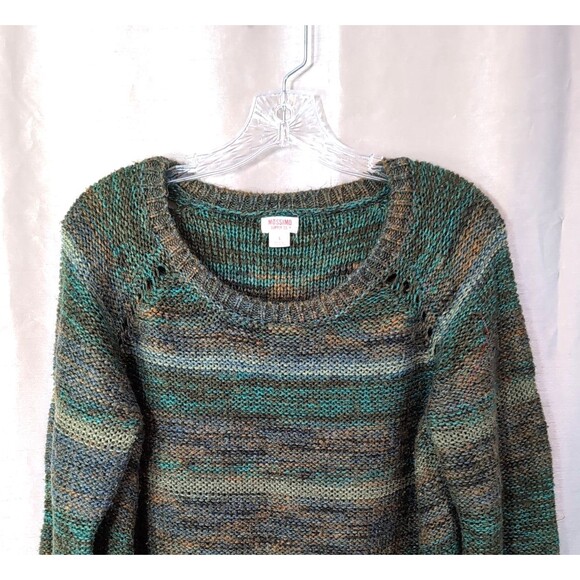 Mossimo Oversize Sized L Crew Neck Pullover Sweater Blue/Green Tones Long Sleeve - Picture 10 of 14
